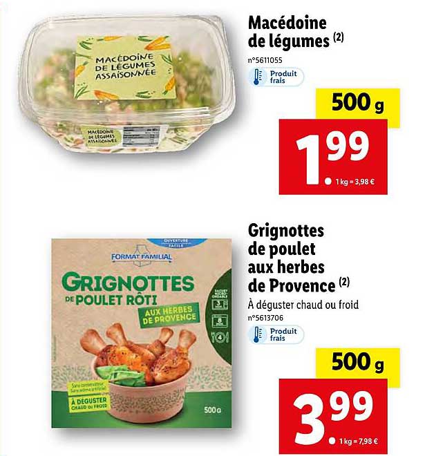 Macédoine De Légumes, Grignottes De Poulet Aux Herbes De Provence