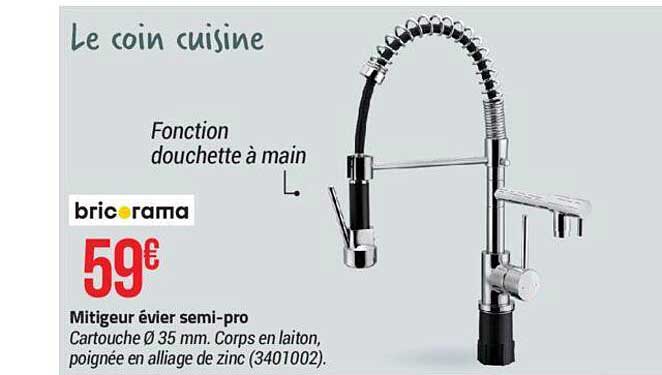 mitigeur évier semi-pro