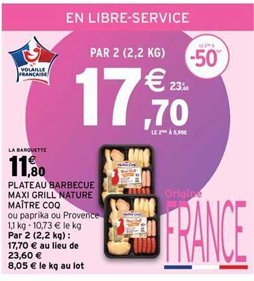 plateau barbecue maxi grill nature maître coq