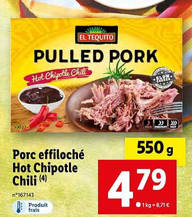porc effiloché hot chipotle chili