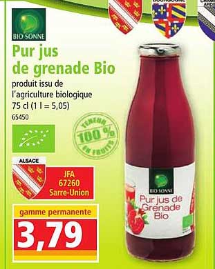 pur jus de grenade bio bio sonne