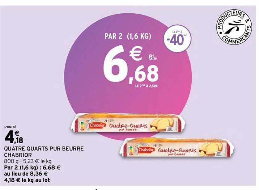 quatre quarts pur beurre chabrior