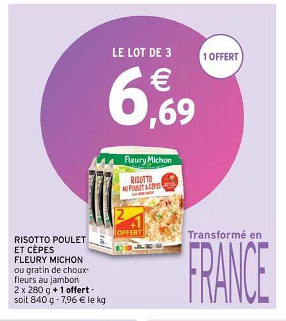 risotto poulet et cèpes fleury michon