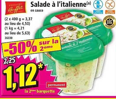 salade à l'italienne en sauce buffet