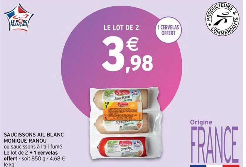 saucissons ail blanc monique ranou