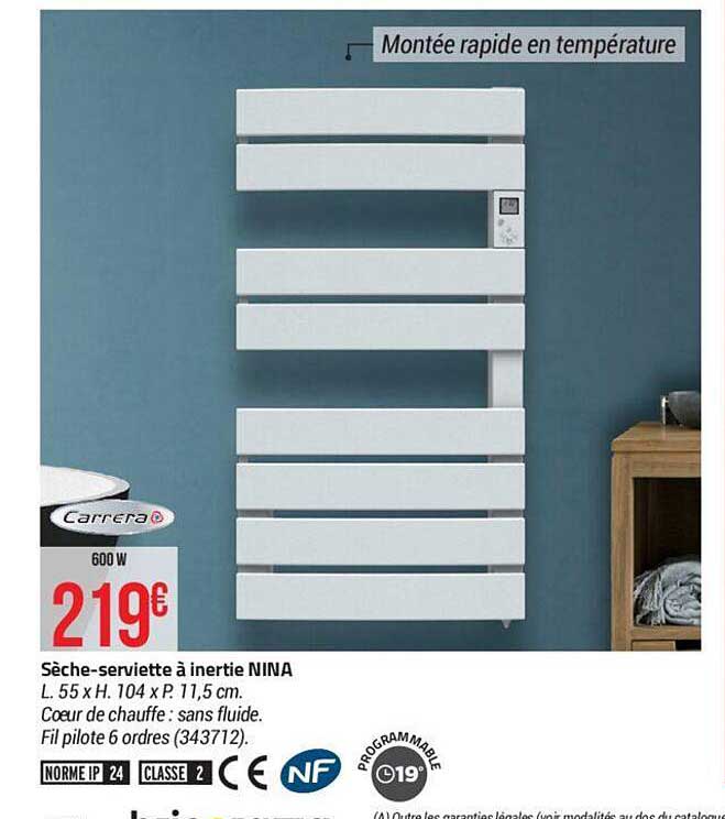 sèche-serviette à inertie nina carrera