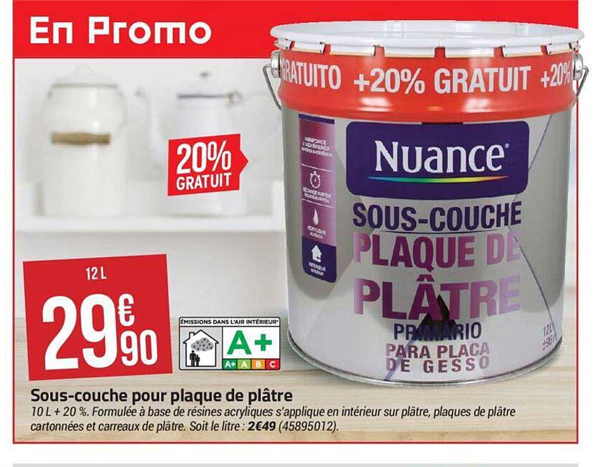sous-couche pour plaque de plâtre nuance