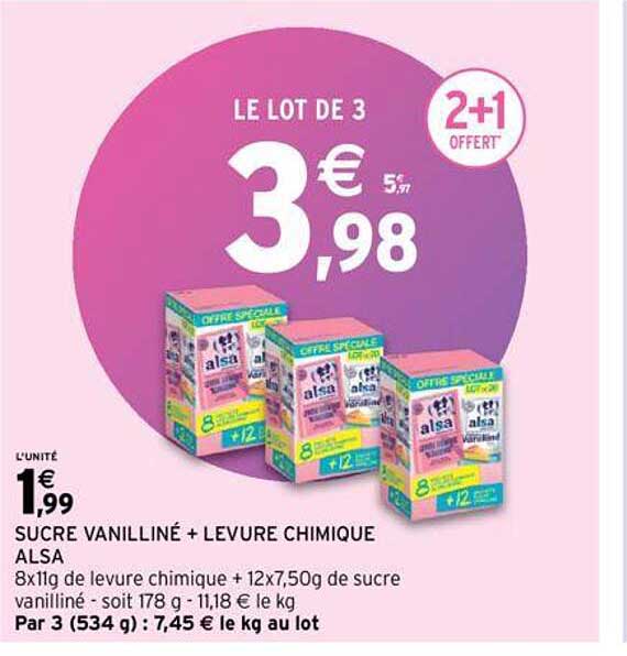 sucre vanilliné + levure chimique alsa