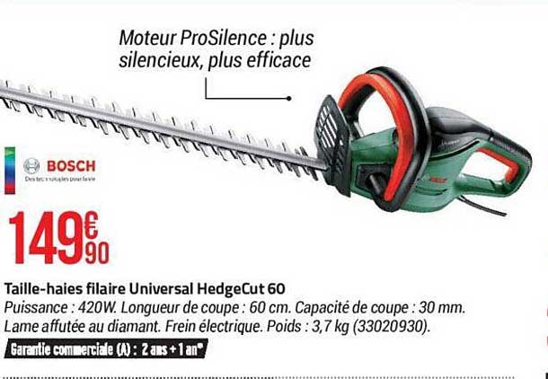 taille-haies filaire universal hedgecut 60 bosch