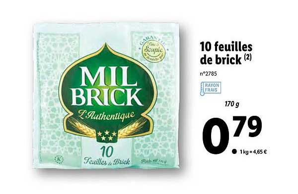 10 feuilles de brick