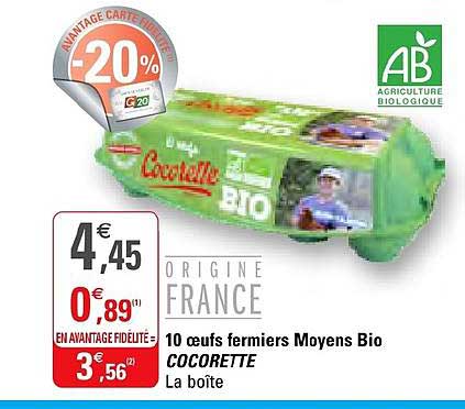 10 œufs fermiers moyens bio cocorette