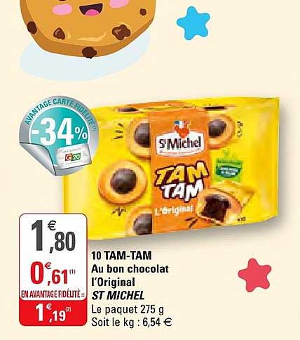 10 tam tam au bon chocolat l'original st michel