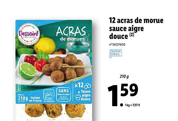 12 acras de morue sauce aigre douce