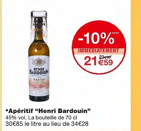 apéritif "henri bardouin" -10% immédiatement