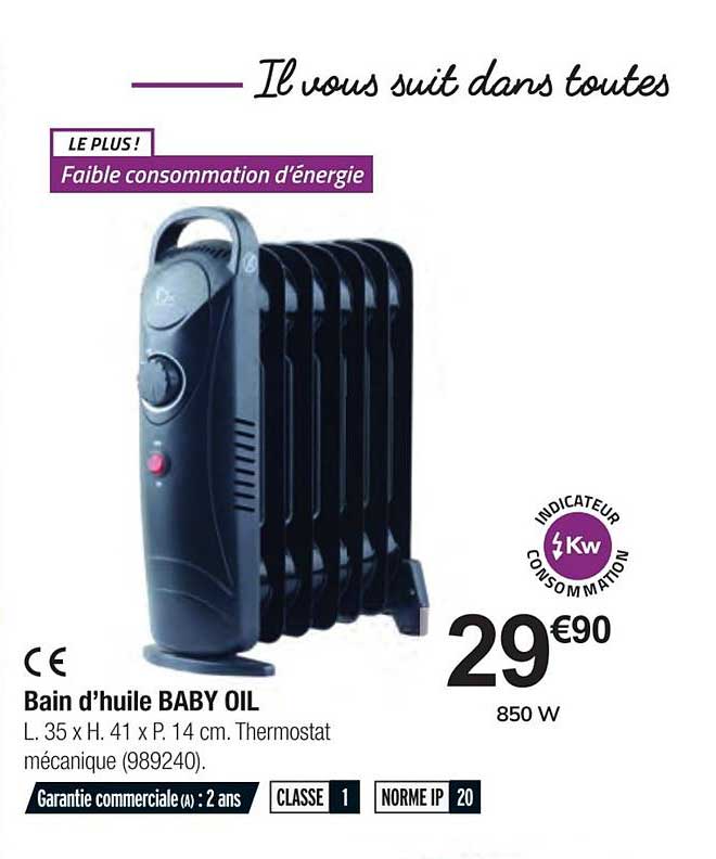 bain d'huile baby oil