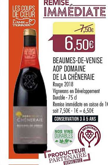 beaumes de venise aop domaine de la chêneraie remise immédiate