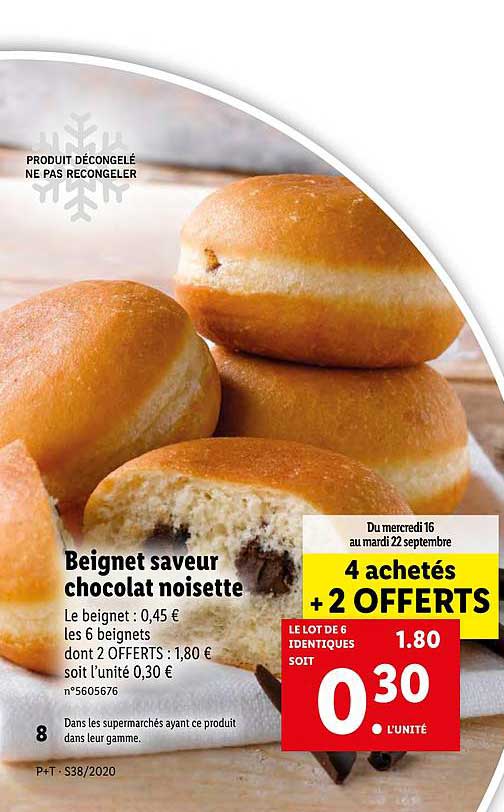 Beignet Saveur Chocolat Noisette 4 Achetés + 2 Offerts
