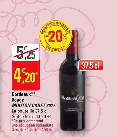 Bordeaux Rouge Mouton Cadet 2017
