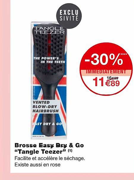 brosse easy dry & go tangle teezer -30% immédiatement