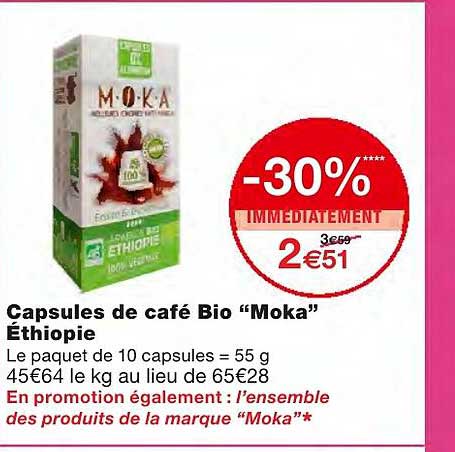 capsules de café bio moka éthiopie -30% immédiatement
