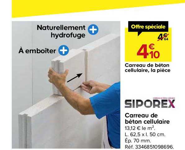 carreau de béton cellulaire siporex
