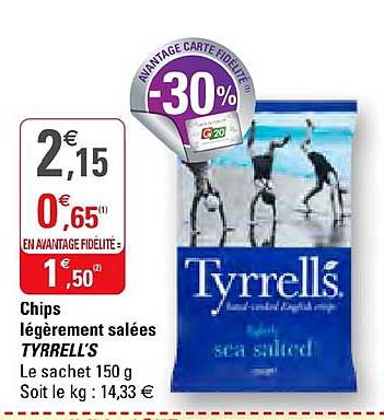 chips légèrement salées tyrrell's