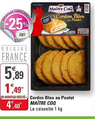 cordon bleu au poulet maître coq