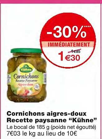 cornichons aigres doux recette paysanne kühne -30% immédiatement