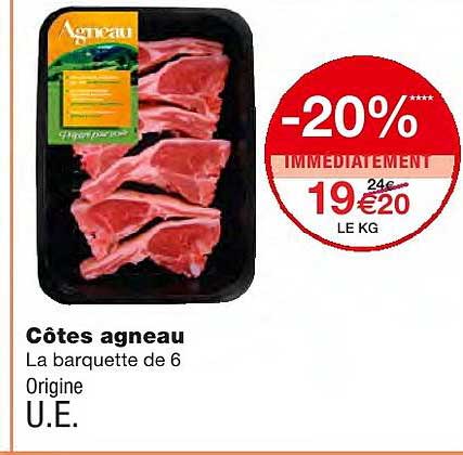 Côtes Agneau -20% Immédiatement