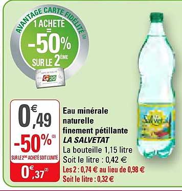 eau minérale naturelle finement pétillante la salvetat
