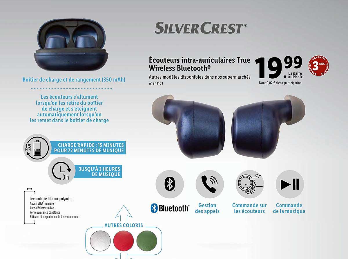 écouteurs intra auriculaires true wireless bluetooth