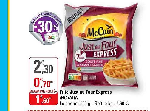 Frite Just Au Four Express Mc Cain