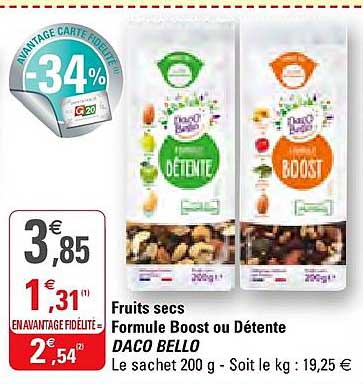fruits secs formule boost ou détente daco bello