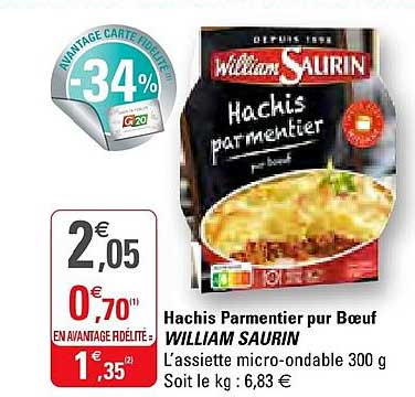 hachis parmentier pur bœuf william saurin