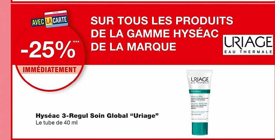 hyséac 3 regul soin global "uriage" -25% immédiatement