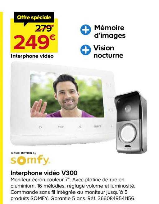 interphone vidéo v300 somfy