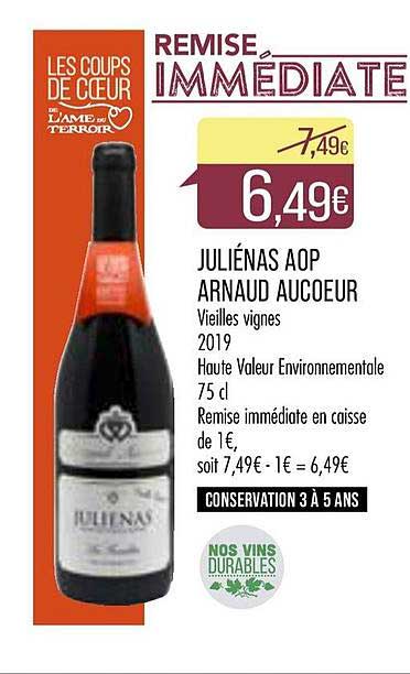 juliénas aop arnaud aucoeur remise immédiate