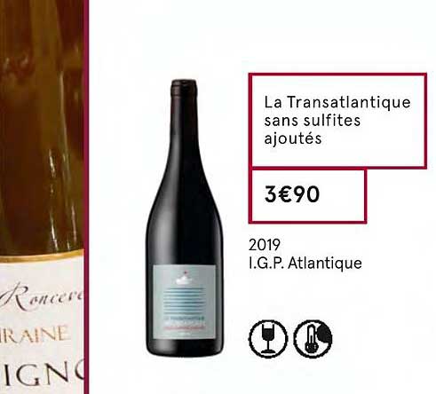 la transatlantique sans sulfites ajoutés