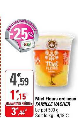 miel fleurs crémeux famille vacher