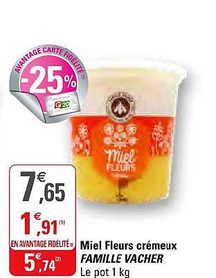 miel fleurs crémeux famille vacher