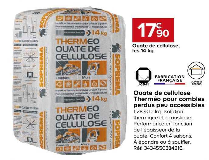 ouate de cellulose therméo pour combles perdus peu accessible