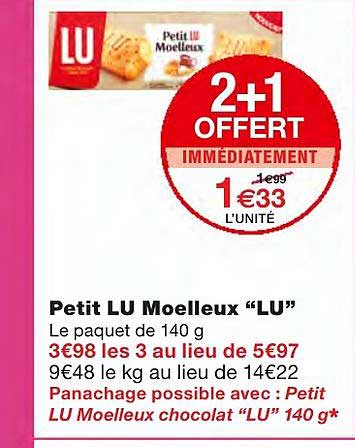 Petit Lu Moelleux Lu 2+1 Offert Immédiatement