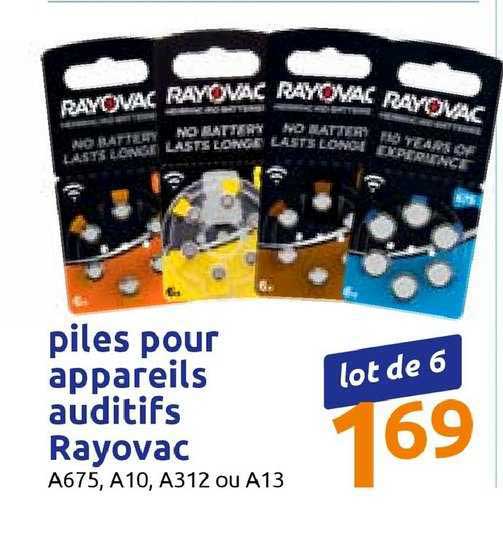 piles pour appareils auditifs rayovac