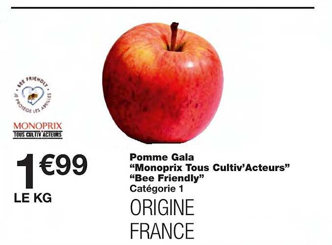 pomme gala "monoprix tous cultiv'acteurs" "bee friendly"