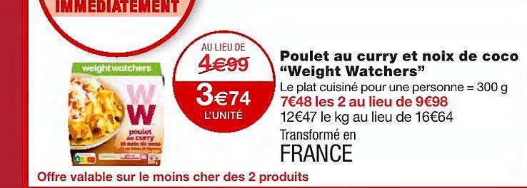 poulet au curry et noix de coco "weight watchers"
