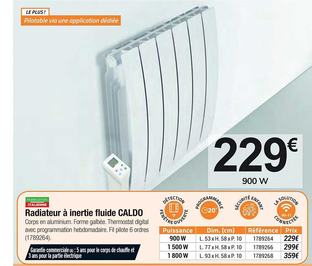 radiateur à inertie fluide caldo