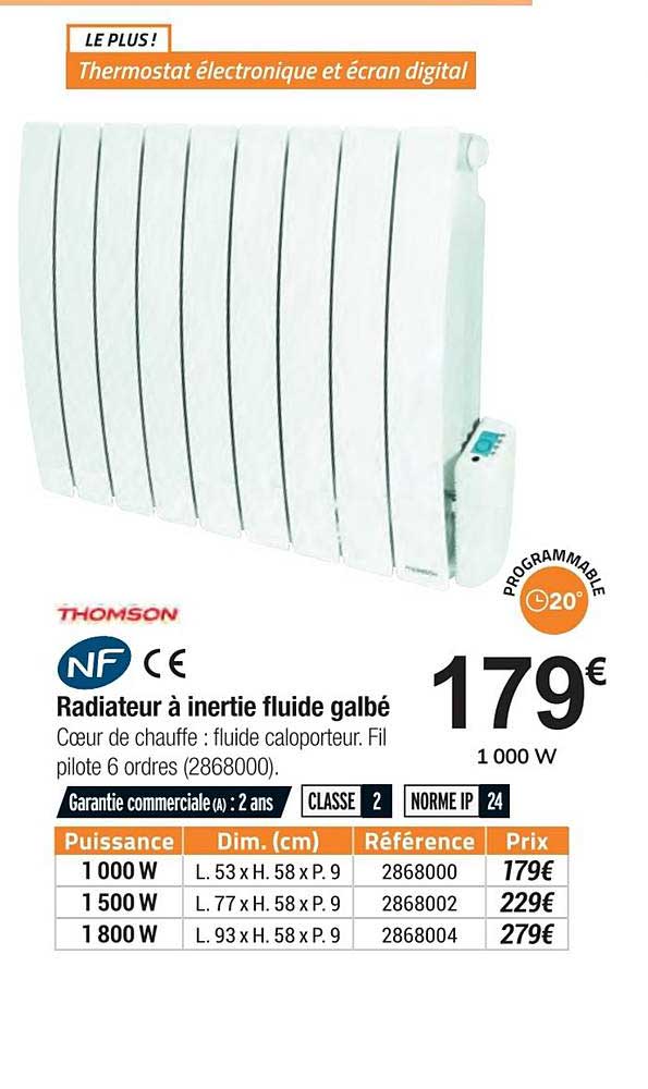 radiateur à inertie fluide galbé thomson nf