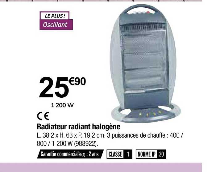radiateur radiant halogène