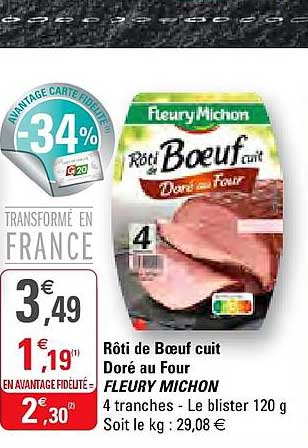 rôti de bœuf cuit doré au four fleury michon