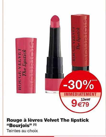 rouge à lèvres velvet the lipstick "bourjois" -30% immédiatement